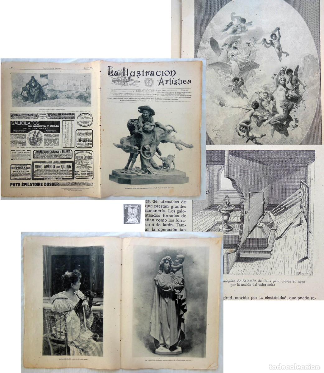 Collezionismo di Riviste e Giornali: LA ILUSTRACI&Oacute;N ART&Iacute;STICA. N&uacute;m 550. 18 julio 1892. Pardo Baz&aacute;n; Utilizaci&oacute;n calor solar; Mujer Ans&oacute;