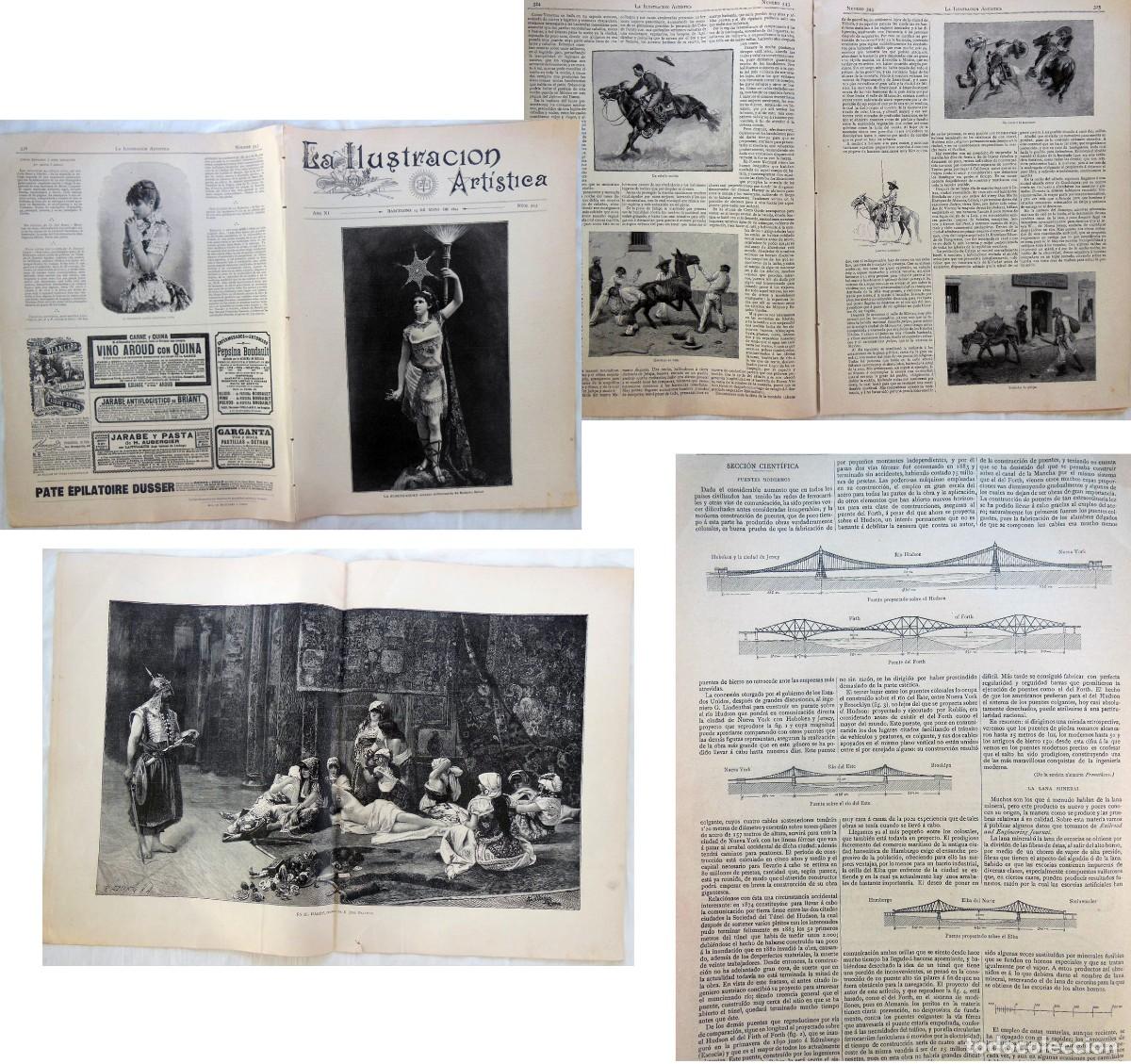 Collezionismo di Riviste e Giornali: LA ILUSTRACI&Oacute;N ART&Iacute;STICA. N&uacute;m 543. 23 mayo 1892, De Nueva York a California al trav&eacute;s de M&eacute;xico