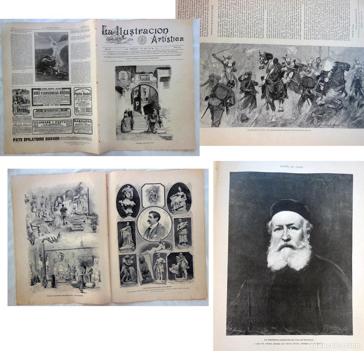 Collezionismo di Riviste e Giornali: LA ILUSTRACI&Oacute;N ART&Iacute;STICA. N&uacute;m 542. 16 mayo 1892. Jos&eacute; Campeny, La caballer&iacute;a francesa