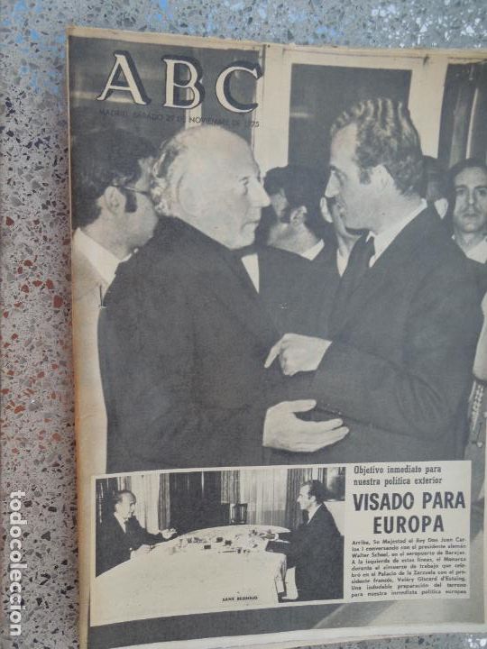 Coleccionismo de Revistas y Peri&oacute;dicos: ABC MADRID 29-11-1975- VISADO PARA EUROPA