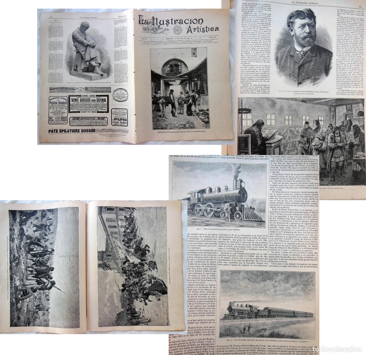 Collezionismo di Riviste e Giornali: LA ILUSTRACI&Oacute;N ART&Iacute;STICA. N&uacute;m 538. 18 abril 1892. Ferrocarriles, El hambre en Rusia
