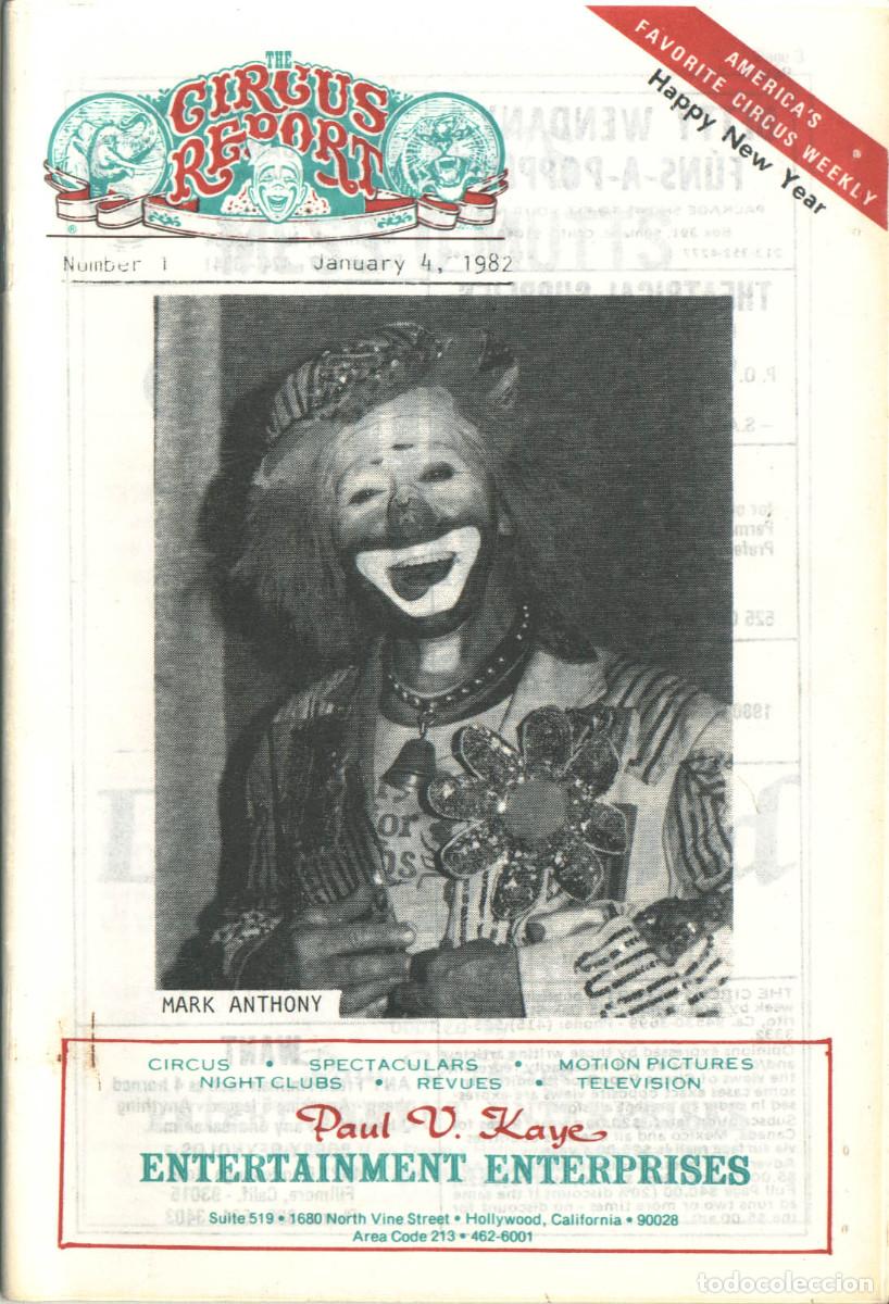 Coleccionismo de revistas y peri&oacute;dicos: 11 01-49 (1982). (Circus Report; 11) A&ntilde;o completo Revista Circo USA
