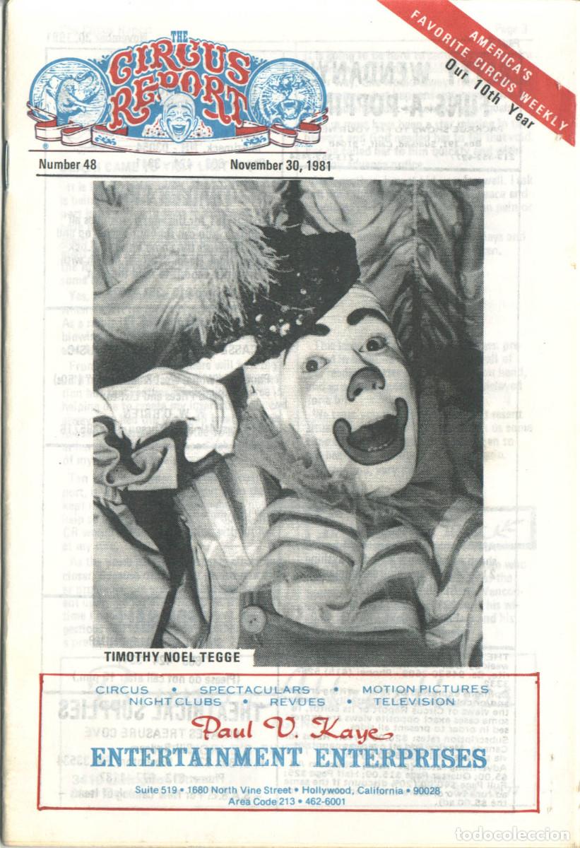 Coleccionismo de revistas y peri&oacute;dicos: 10 01-52 (1981). (Circus Report; 10)A&ntilde;o completo Revista Circo USA