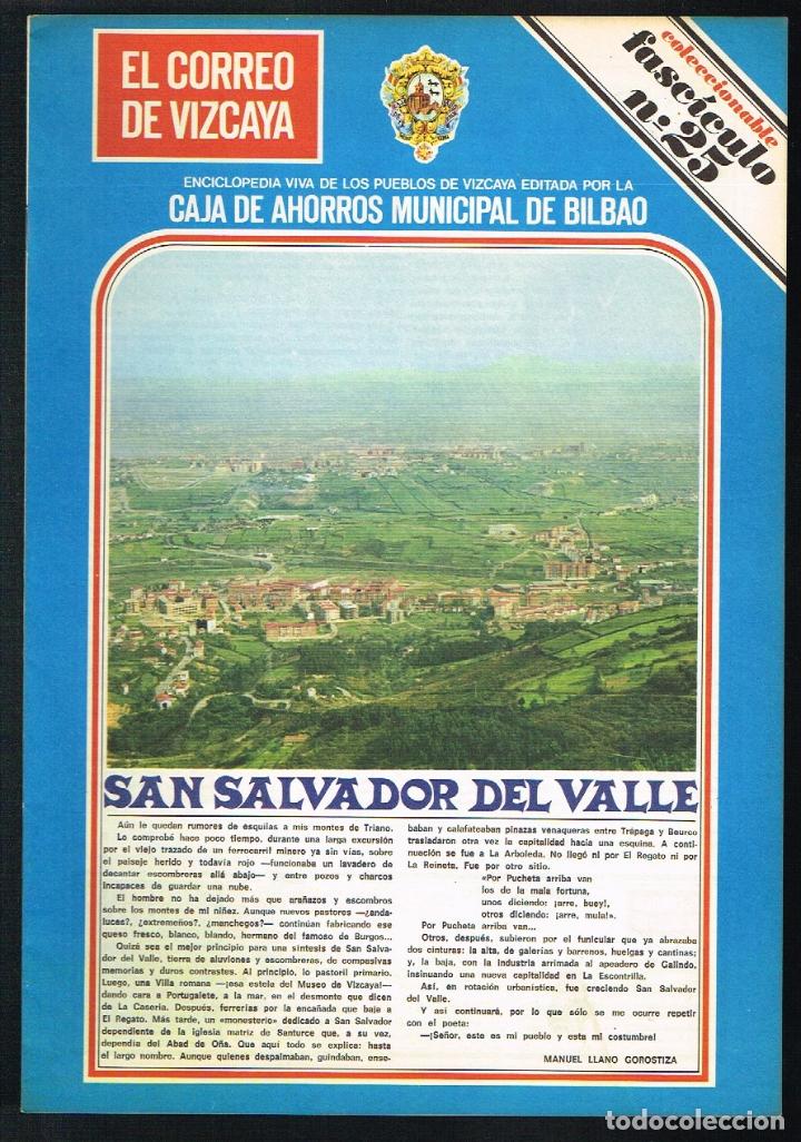 Coleccionismo de Revistas y Peri&oacute;dicos: ENCICLOPEDIA VIVA DE LOS PUEBLOS DE VIZCAYA - SAN SALVADOR DEL VALLE - FASC&Iacute;CULO 25 - 1974
