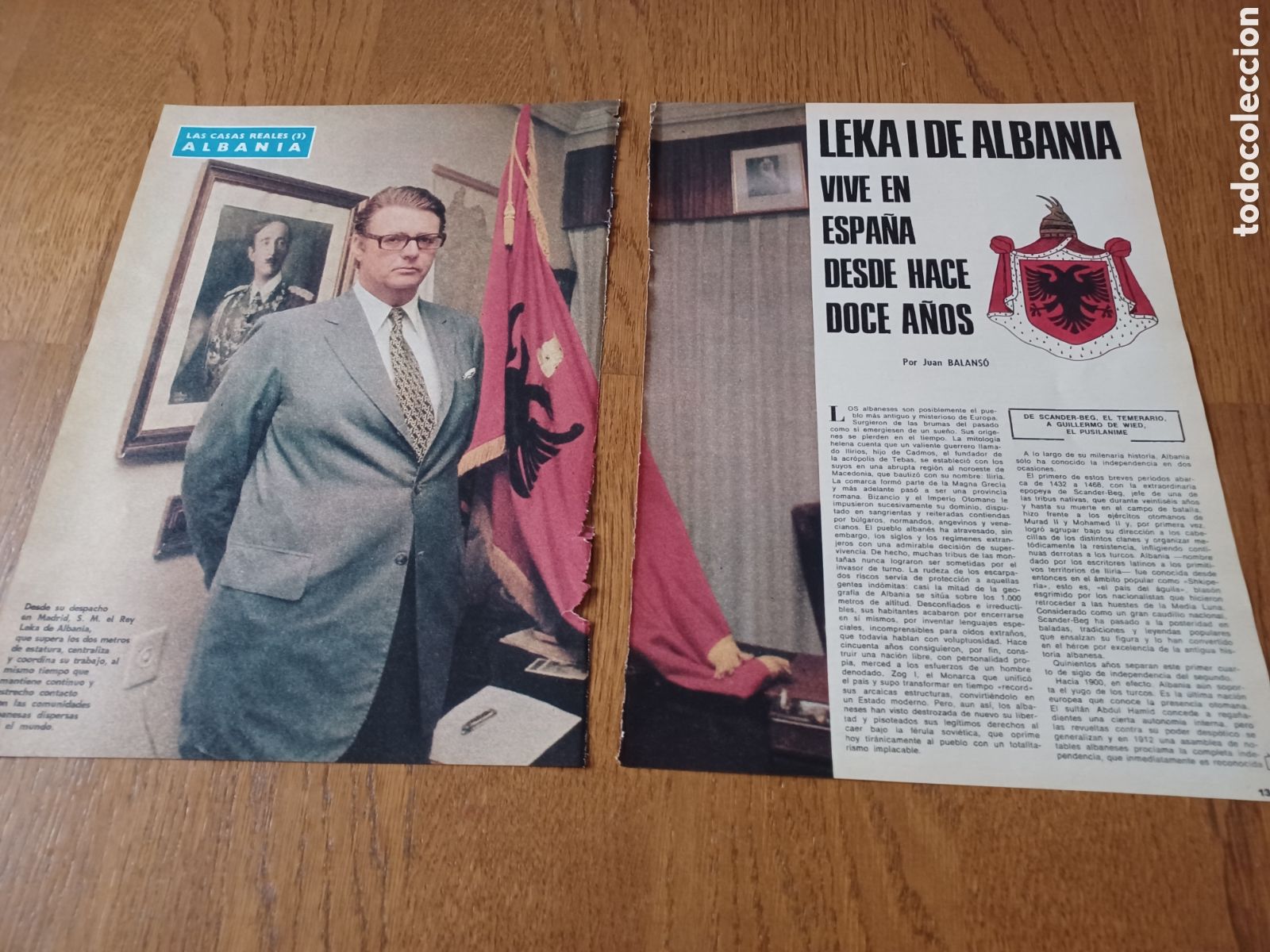 Coleccionismo de Revistas y Peri&oacute;dicos: LAS CASAS REALES . LEKA I DE ALBANIA . REPORTAJE 8 P&Aacute;GINAS POR JUAN BALANSO A&Ntilde;O 1975