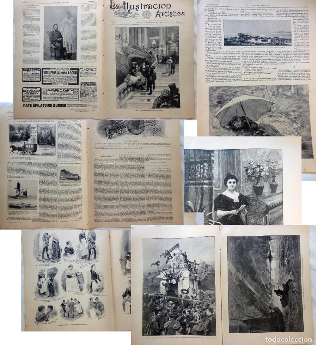 Collezionismo di Riviste e Giornali: LA ILUSTRACI&Oacute;N ART&Iacute;STICA. N&uacute;m 530 + 529. 22 y 15 febrero 1892. Instituciones sanitarias,...