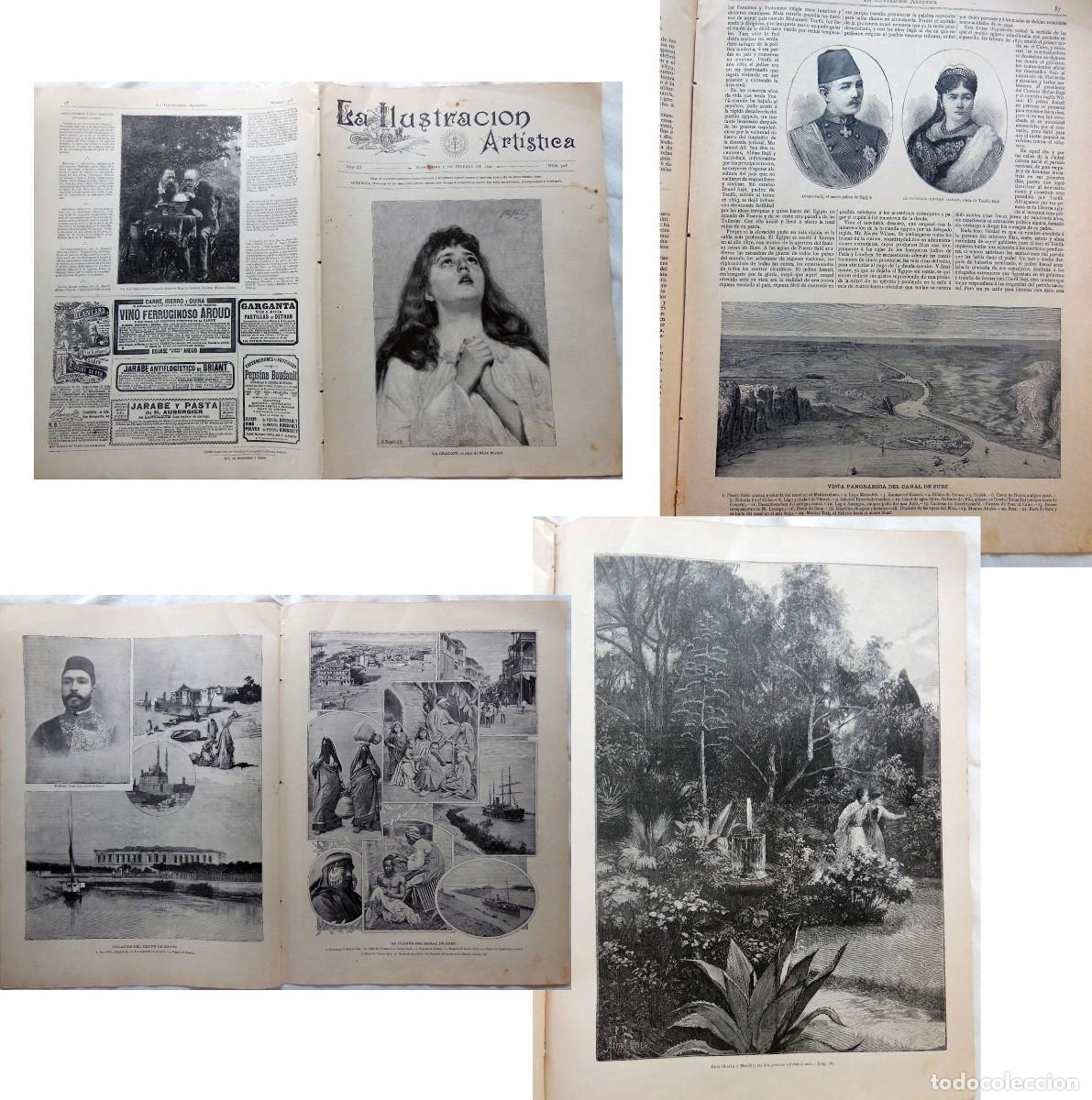 Collezionismo di Riviste e Giornali: LA ILUSTRACI&Oacute;N ART&Iacute;STICA. N&uacute;m 528. 8 febrero 1892.