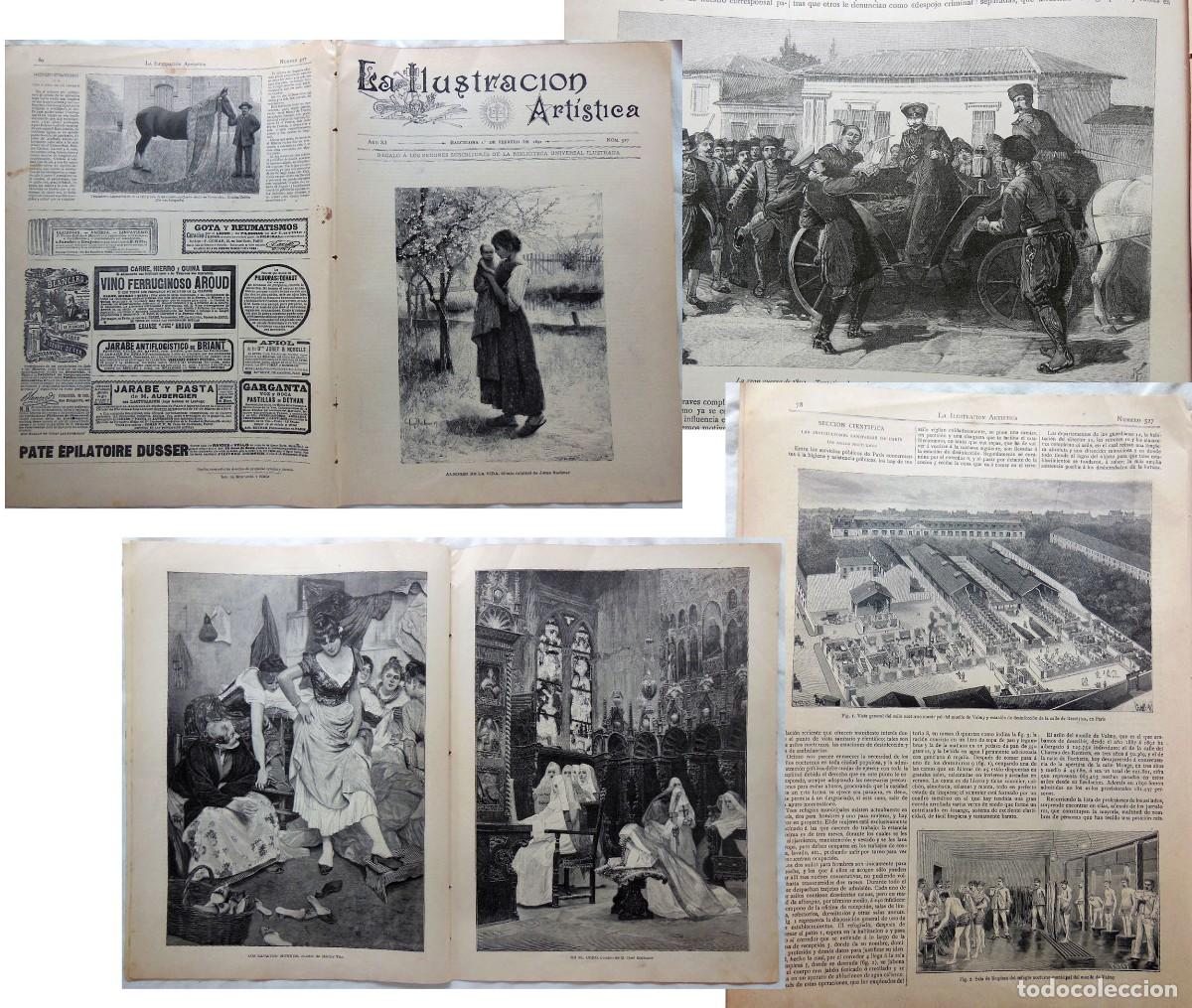 Collezionismo di Riviste e Giornali: LA ILUSTRACI&Oacute;N ART&Iacute;STICA. N&uacute;m 527. 1 febrero 1892. Las instituciones sanitarias de Par&iacute;s