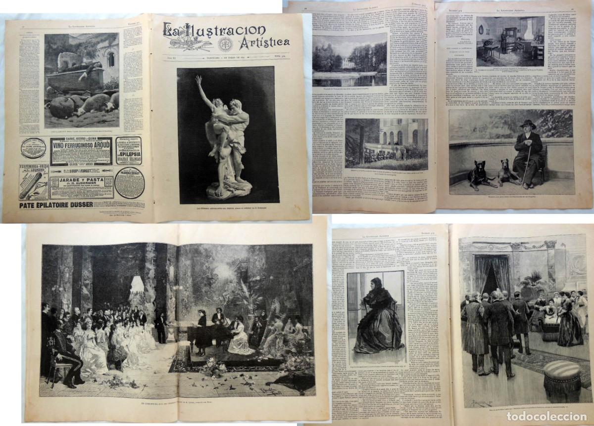 Collezionismo di Riviste e Giornali: LA ILUSTRACI&Oacute;N ART&Iacute;STICA. N&uacute;m 524. 11 enero 1892. Bismarck, Callao a Santander (cuarenta d&iacute;as de via