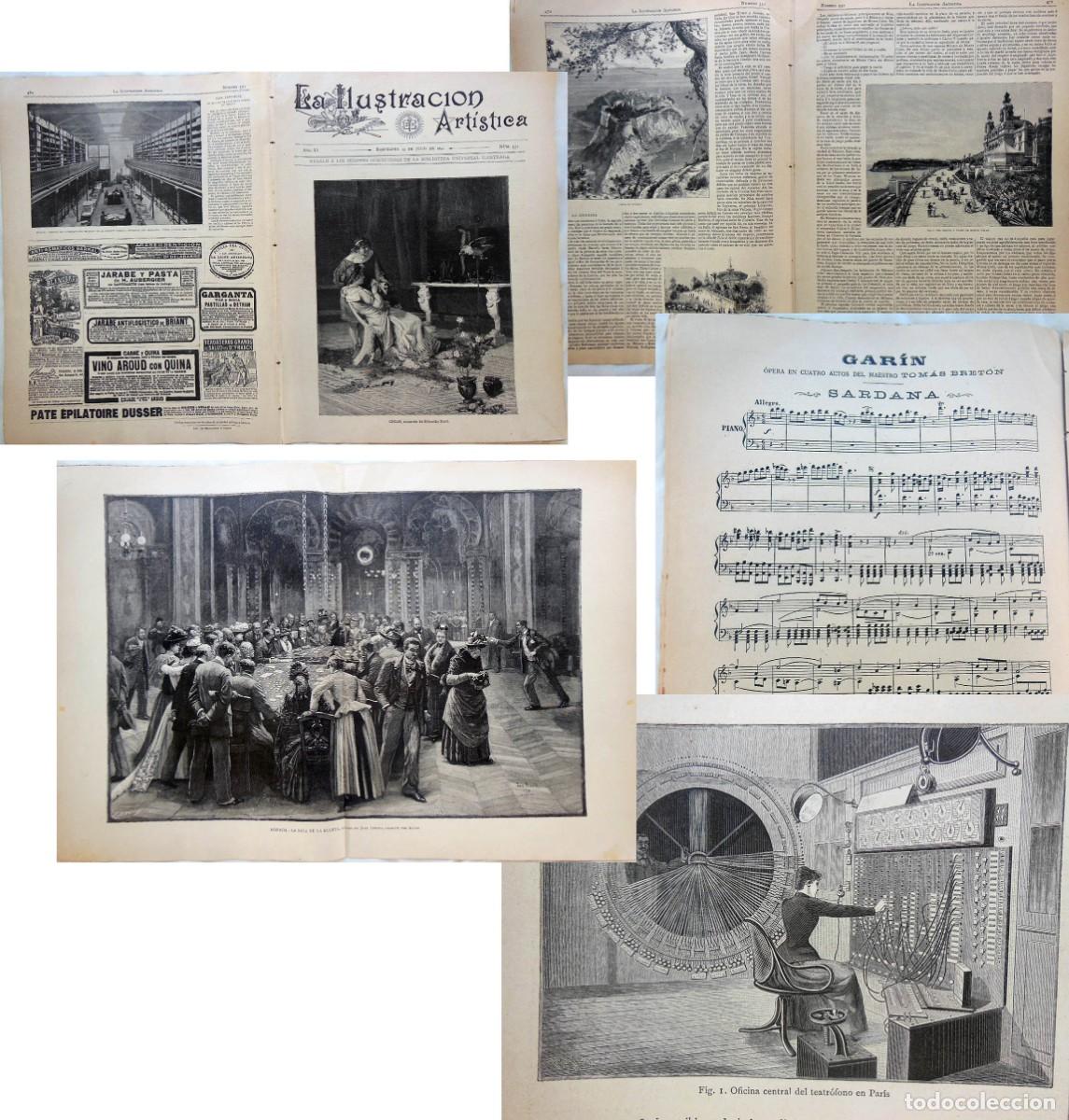 Collezionismo di Riviste e Giornali: LA ILUSTRACI&Oacute;N ART&Iacute;STICA. N&uacute;m 552. 25 julio 1892. El teatr&oacute;fono, M&oacute;naco,...