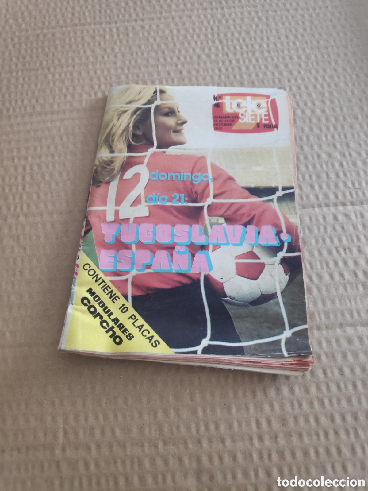 Coleccionismo de Revistas y Peri&oacute;dicos: TELE SIETE 46 FUTBOL YUGOSLAVIA ESPA&Ntilde;A MARISA MEDINA ALFRED HITCHCOCK JULIO NU&Ntilde;EZ JOSE LUIS COLL