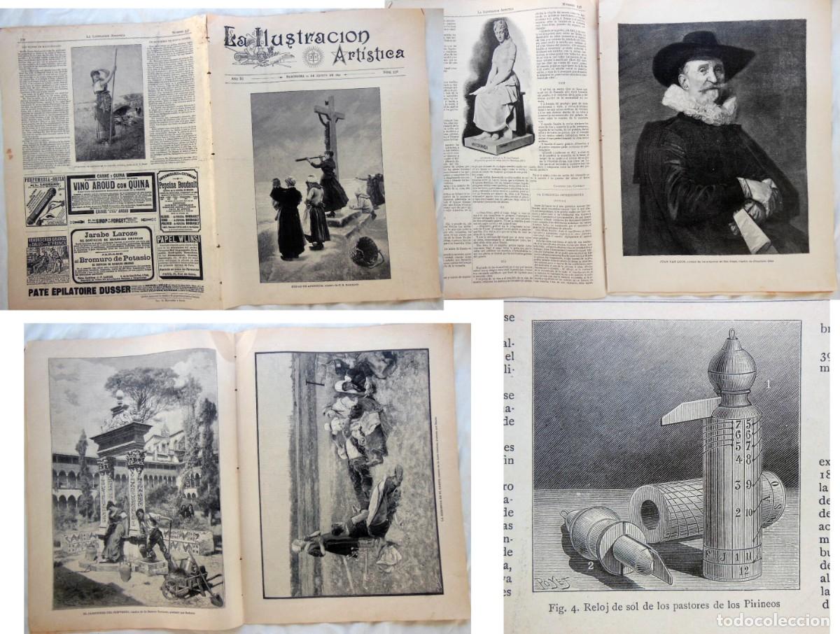 Collezionismo di Riviste e Giornali: LA ILUSTRACI&Oacute;N ART&Iacute;STICA. N&uacute;m 556. 22 agosto 1892. Construcci&oacute;n de un reloj de sol, Machonaland