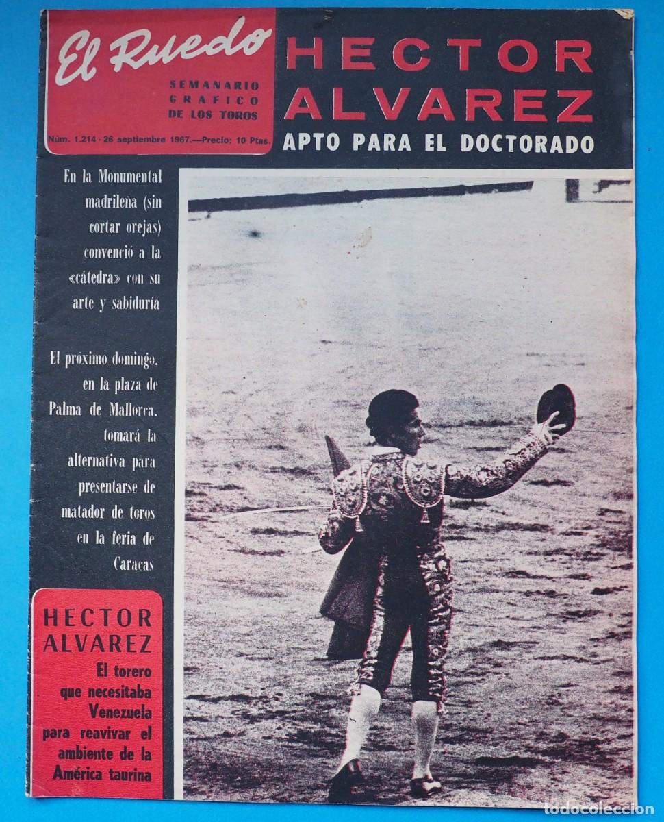 Coleccionismo de revistas y peri&oacute;dicos: REVISTA SEMANARIO DE TOROS: EL RUEDO. N&ordm; 1.214. SEPTIEMBRE 1967. HECTOR ALVAREZ-EL CORDOBES-DIEGO PU