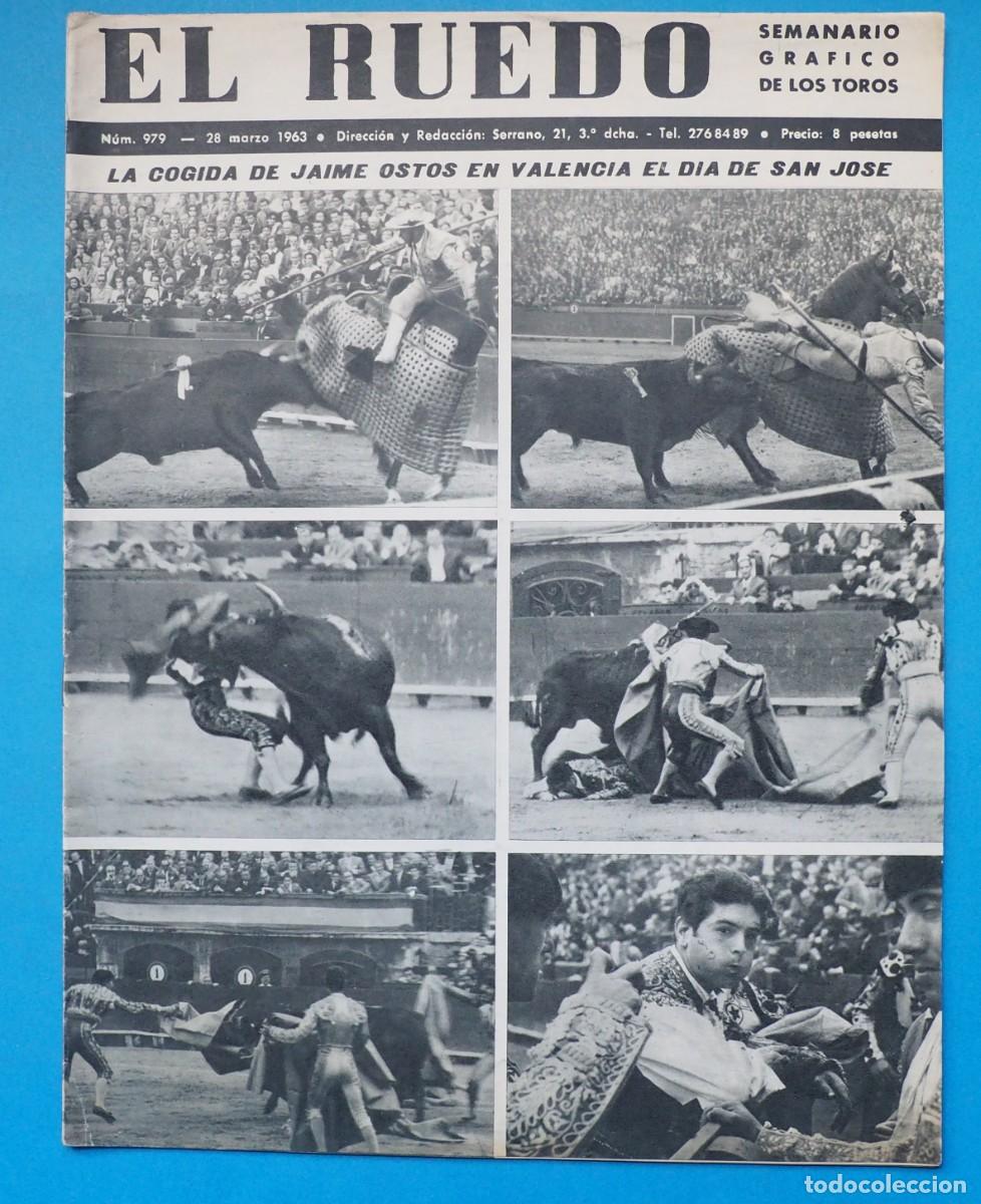 Coleccionismo de revistas y peri&oacute;dicos: REVISTA SEMANARIO DE TOROS: EL RUEDO. N&ordm; 979. MARZO 1963. JAIME OSTOS-EL VITI-EL MALAGE&Ntilde;O...