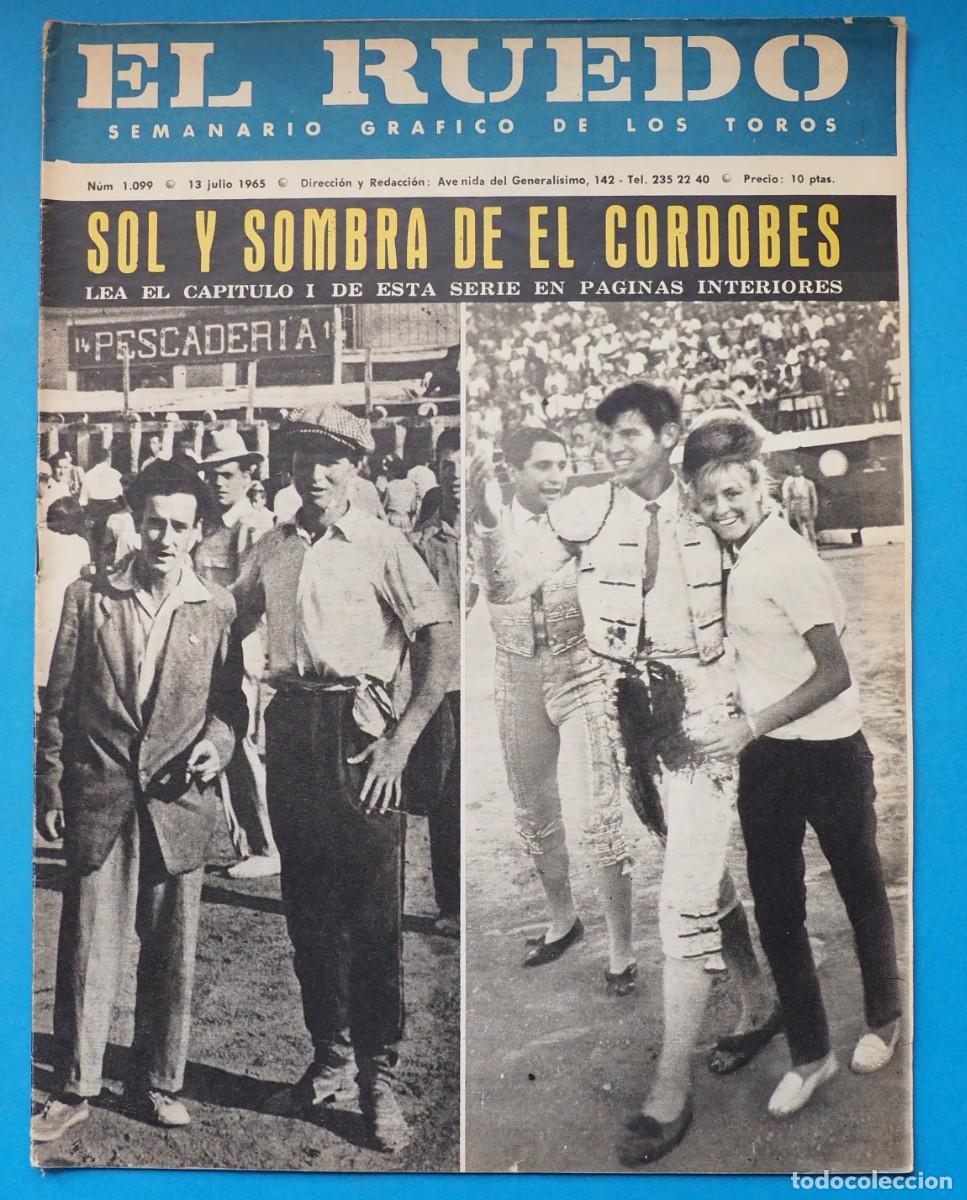 Coleccionismo de revistas y peri&oacute;dicos: REVISTA SEMANARIO DE TOROS: EL RUEDO. N&ordm; 1.099. JULIO 1965. EL CORDOBES-JAIME OSTOS-EL PIREO...