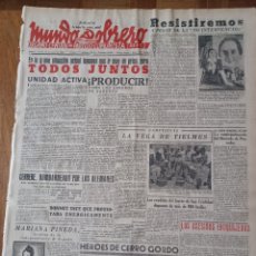 Coleccionismo de Revistas y Periódicos: MUNDO OBRERO 27 MAYO 1938. CAMPESINAS DE LA VEGA DE TIELMES. CERBERE BOMBARDEADO POR LOS ALEMANES