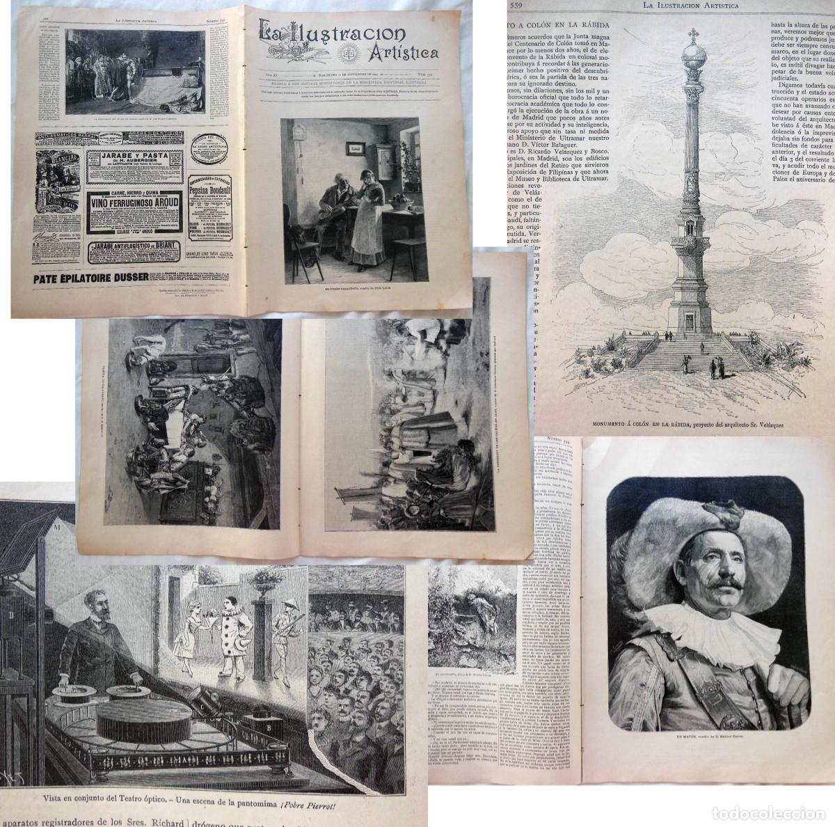 Collezionismo di Riviste e Giornali: LA ILUSTRACI&Oacute;N ART&Iacute;STICA. N&uacute;m 559. 12 septiembre 1892 El Vengador y sus instalaciones mec&aacute;nicas