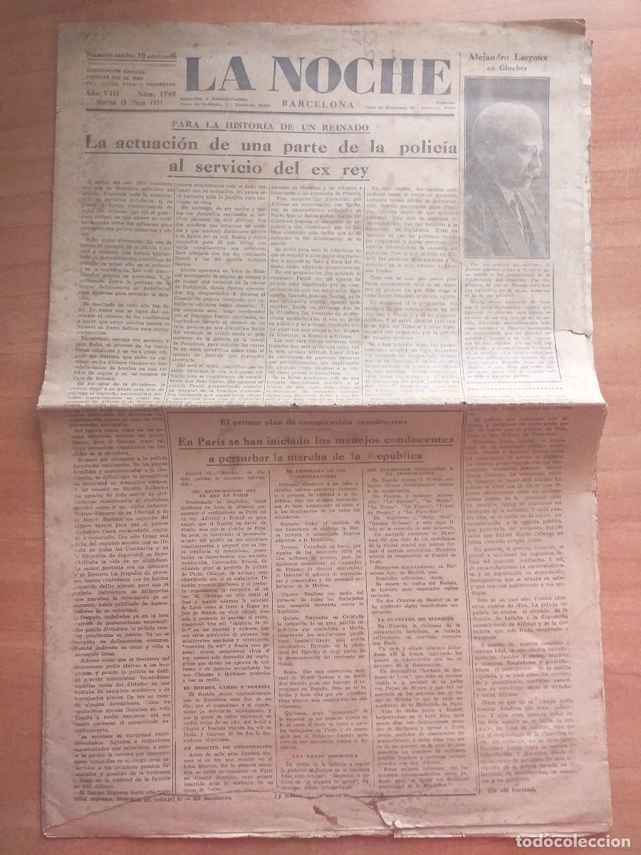 Coleccionismo de Revistas y Peri&oacute;dicos: 1931 LA NOCHE - BARCELONA - ROTATIVO REPUBLICANO