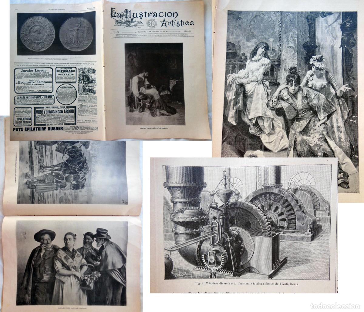 Coleccionismo de revistas y peri&oacute;dicos: LA ILUSTRACI&Oacute;N ART&Iacute;STICA N&uacute;m 565, 24 octubre 1892. Rincones de Granada, Transporte energ&iacute;a el&eacute;ctrica