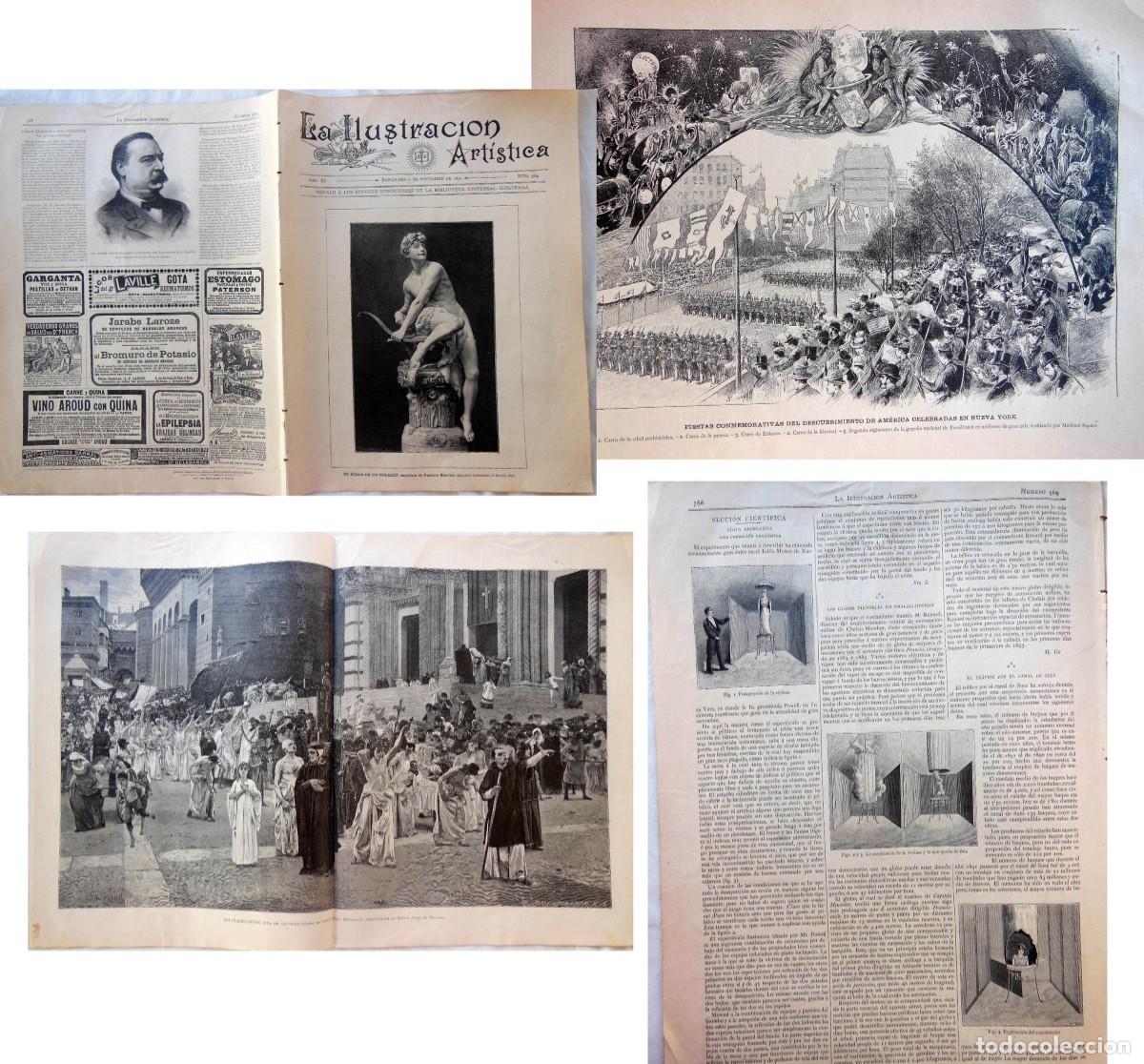 Coleccionismo de revistas y peri&oacute;dicos: LA ILUSTRACI&Oacute;N ART&Iacute;STICA N&uacute;m 569, 21 noviembre 1892. Los globos dirigibles, el canal de Suez