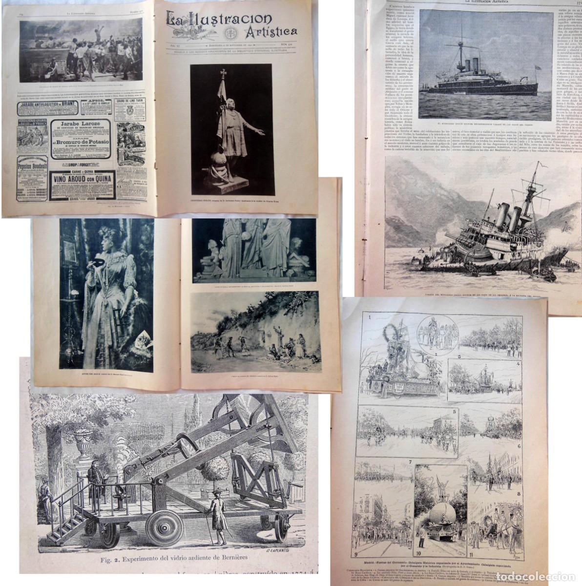 Coleccionismo de revistas y peri&oacute;dicos: LA ILUSTRACI&Oacute;N ART&Iacute;STICA N&uacute;m 570, 28 noviembre 1892. El acorazado ingles Howe en Ferrol; Huelva