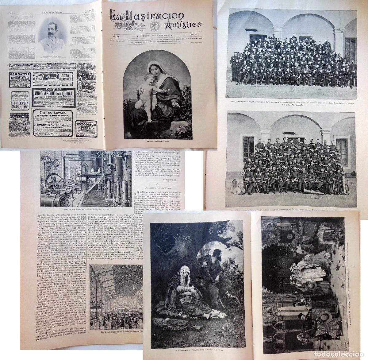 Coleccionismo de revistas y peri&oacute;dicos: LA ILUSTRACI&Oacute;N ART&Iacute;STICA N&uacute;m 573, 19 diciembre 1892. bandas militares mexicana, registro bautismal