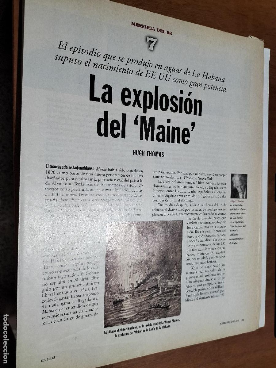 Collezionismo di Riviste e Giornali: 7 LA EXPLOSI&Oacute;N DEL MAINE. MEMORIA DEL 98. F&Aacute;SCICULO. GRAPA. BUEN ESTADO.