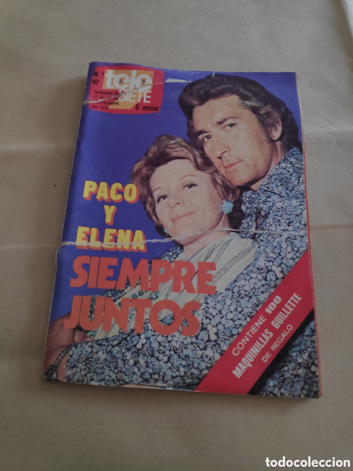 Collectionnisme de Revues et Journaux: TELE SIETE 42 JOSE MARIA PRADA BODALO PACO VALLADARES CAMILO SESTO GEMMA CUERVO SANCHO GRACIA