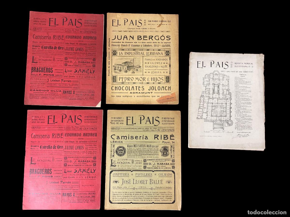 Coleccionismo de revistas y peri&oacute;dicos: COLECCI&Oacute;N (5 UDS) REVISTA MENSUAL ILUSTRADA EL PAIS. 1909