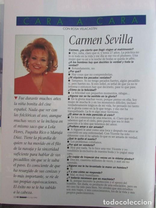Coleccionismo de Revistas y Peri&oacute;dicos: SUPLEMENTO SEMANAL 1993 CARMEN SEVILLA