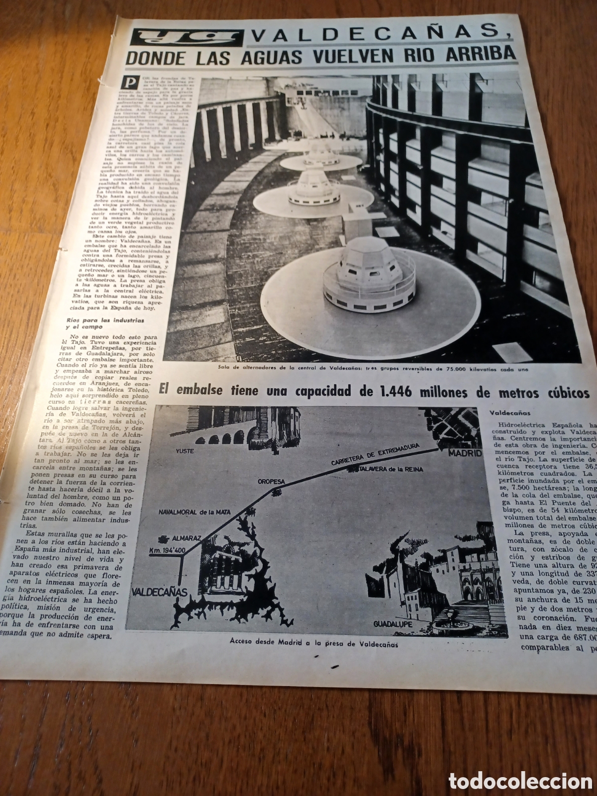 Collectionnisme de Revues et Journaux: VALDECA&Ntilde;AS CENTRAL HIDROEL&Eacute;CTRICA Y EMBALSE. REPORTAJE INAUGURACION. JULIO 1965 . 12 P&Aacute;GINAS