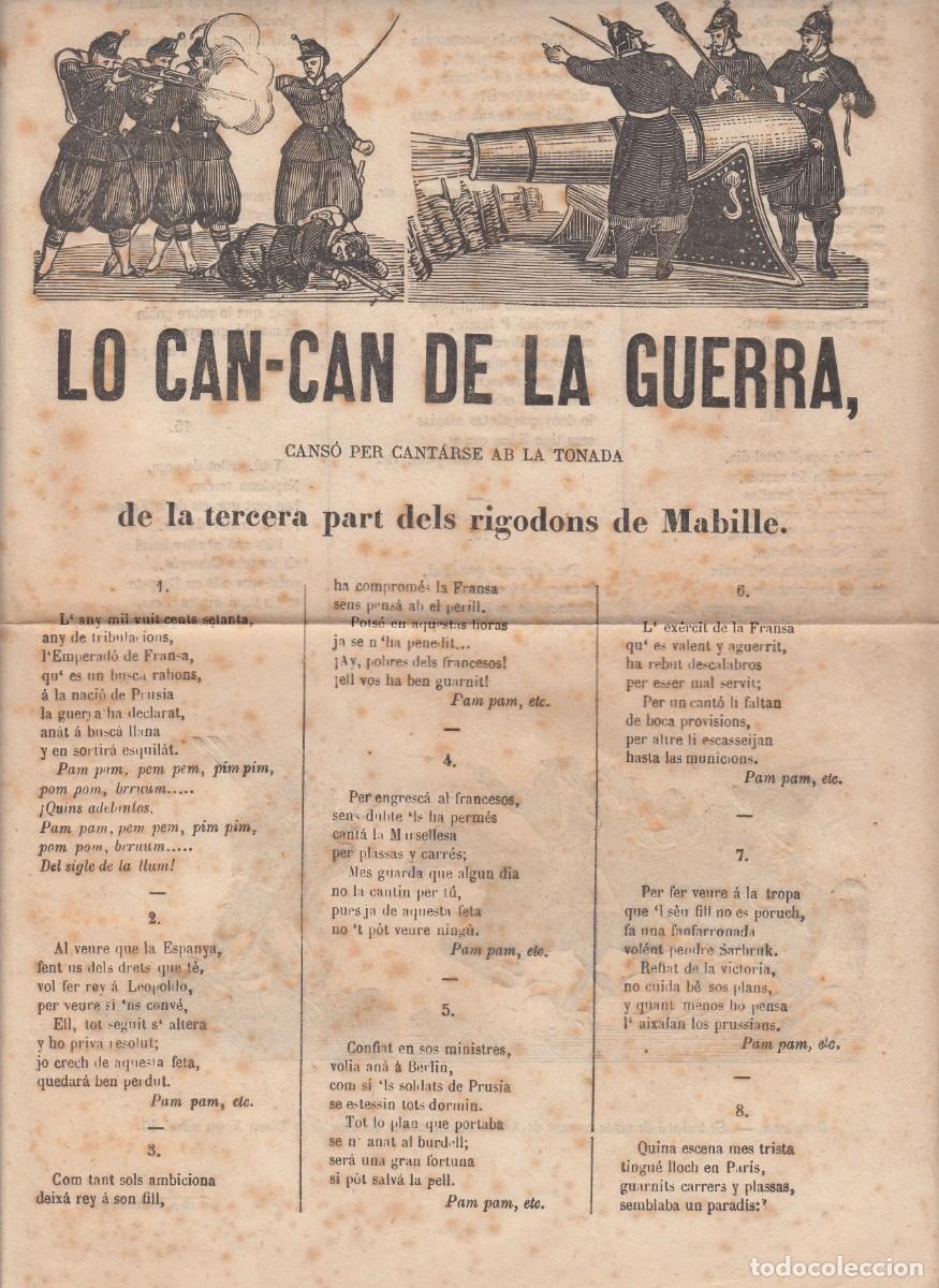 Coleccionismo de revistas y peri&oacute;dicos: ROMAN&Ccedil;OS - LO CAN-CAN DE LA GUERRA -- BARCELONA SIGLO XIX