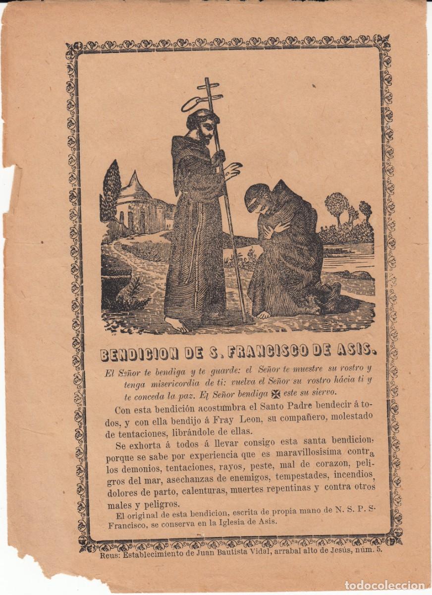 Coleccionismo de revistas y peri&oacute;dicos: BENDICI&Oacute;N DE S. FRANCISCO DE AS&Iacute;S - REUS SIGLO XIX
