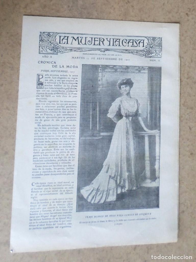 Coleccionismo de Revistas y Peri&oacute;dicos: LA MUJER Y LA CASA - Suplemento ABC - martes 17 de setiembre 1907 &ndash; a&ntilde;o II num 35