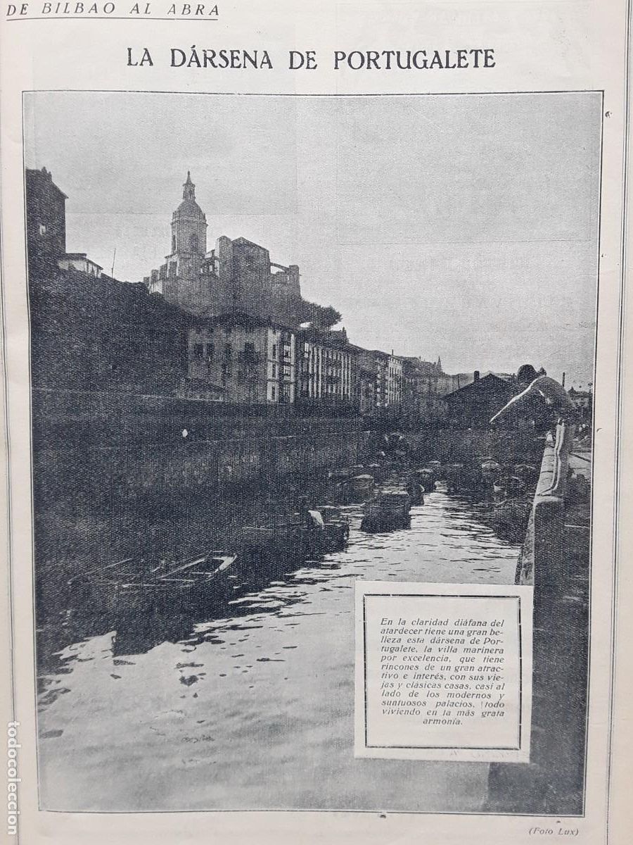 Colecionismo de Revistas e Jornais: LA DARSENA DE PORTUGALETE DE BILBAO AL ABRA HOJA A&Ntilde;O 1928