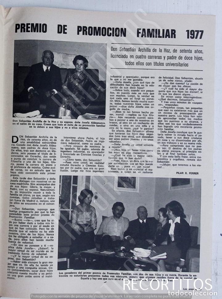 Collezionismo di Riviste e Giornali: sebastian archilla de la hoz premio de promocion familiar 1977