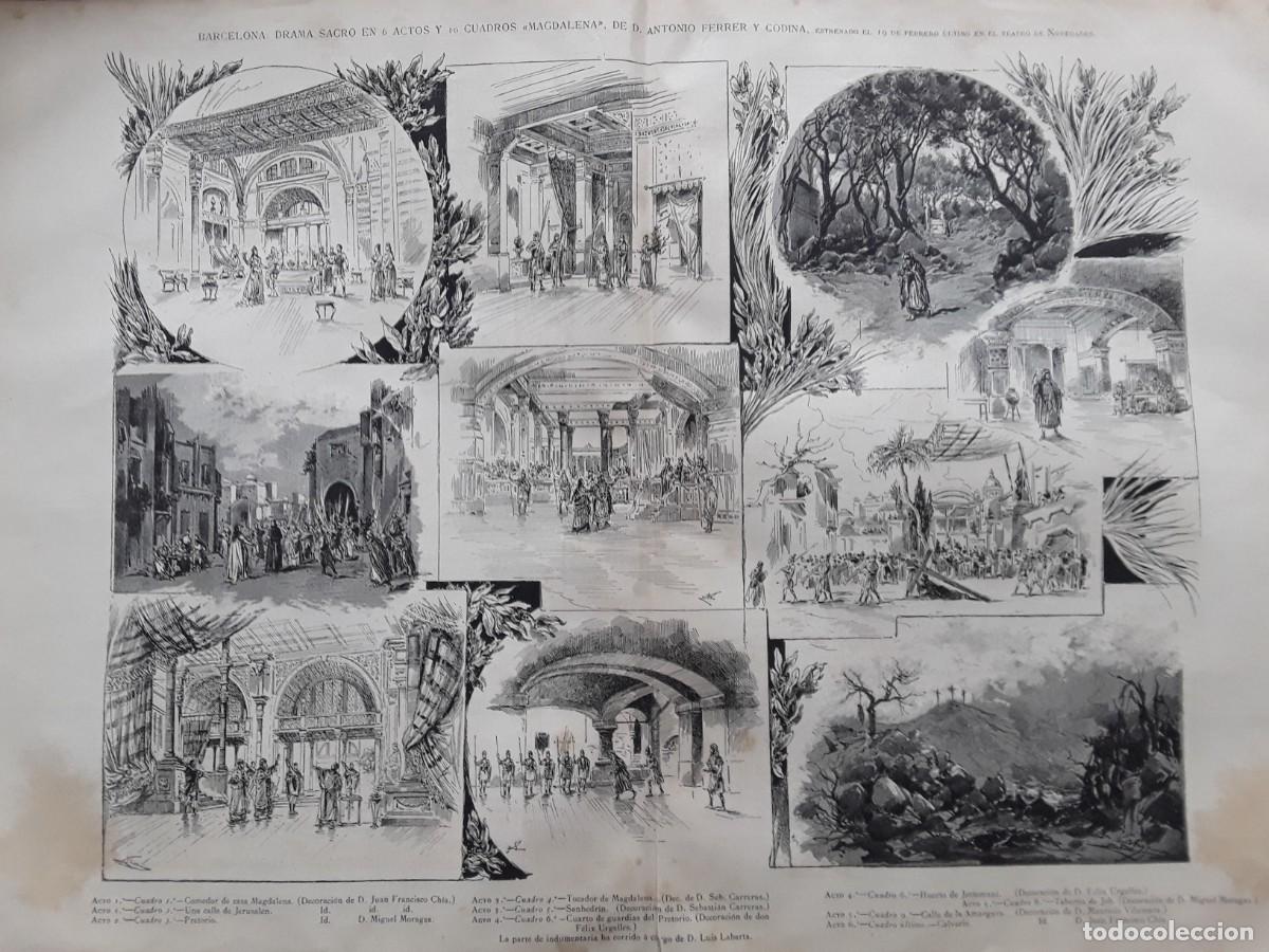 Colecionismo de Revistas e Jornais: DRAMA SACRO EN 6 ACTOS Y 10 CUADROS MAGDALENA DE ANTONIO FERRER CODINA REVISTA A&Ntilde;O 1891