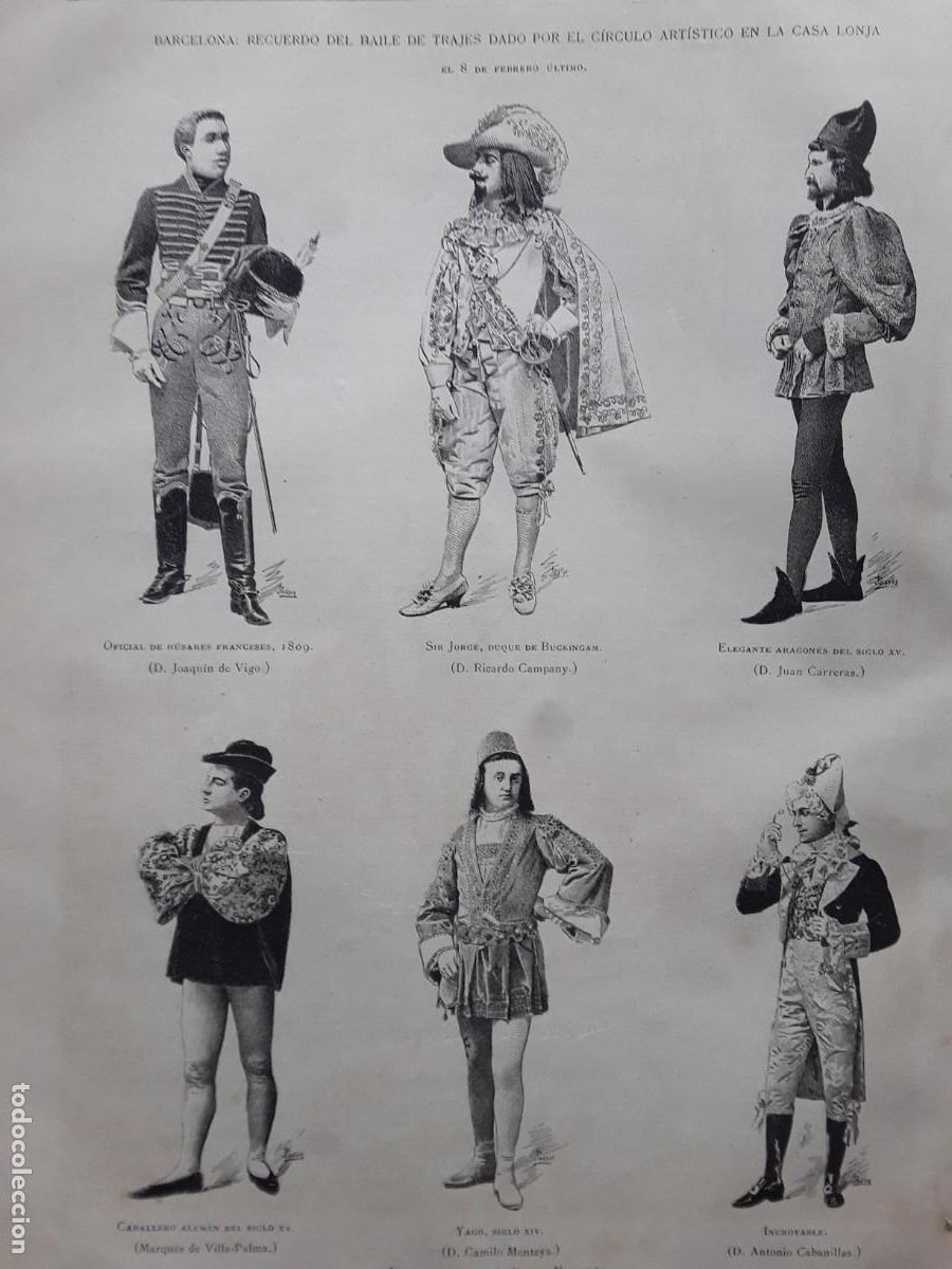 Coleccionismo de revistas y peri&oacute;dicos: RECUERDO BAILE DE TRAJES DADO POR EL CIRCULO ARTISTICO EN LA CASA LONJA BARCELONA REVISTA A&Ntilde;O 1891