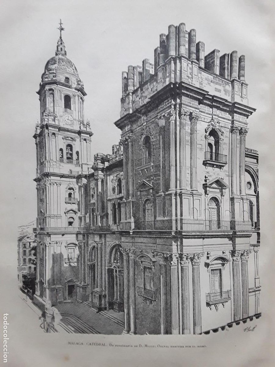 Coleccionismo de revistas y peri&oacute;dicos: MALAGA CATEDRAL HOJA REVISTA A&Ntilde;O 1891