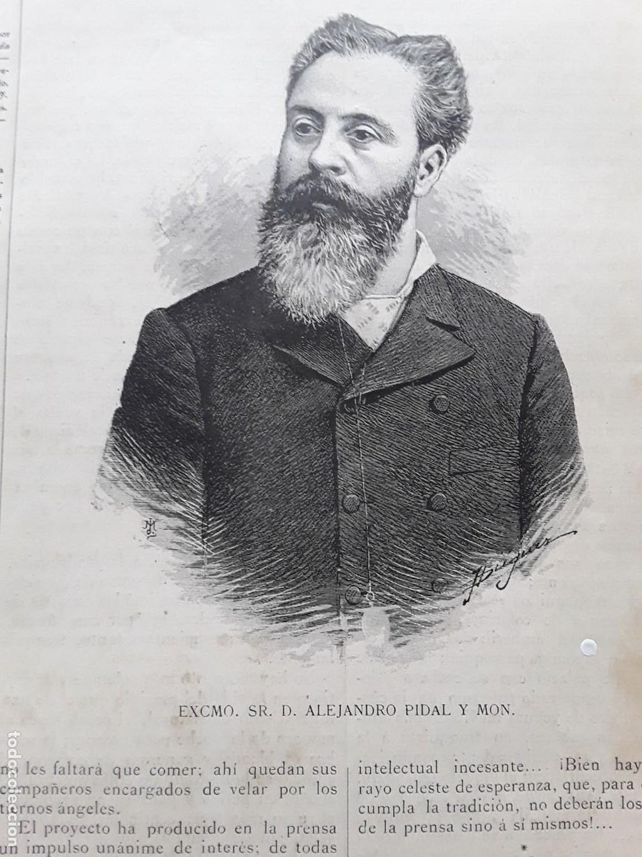 Coleccionismo de revistas y peri&oacute;dicos: ALEJANDRO PIDAL Y MON PRESIDENTE DEL CONGRESO DE DIPUTADOS REVISTA A&Ntilde;O 1891
