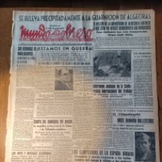 Coleccionismo de Revistas y Periódicos: MUNDO OBRERO 9 JUNIO 1938. SE RELEVA PRECIPITADAMENTE A LA GUARNICION DE ALGECIRAS