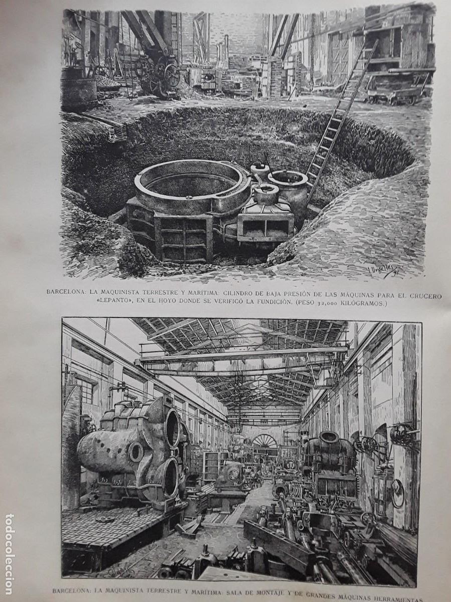 Coleccionismo de revistas y peri&oacute;dicos: LA MAQUINISTA TERRESTRE Y MARITIMA LA BARCELONESA BARCELONA REVISTA A&Ntilde;O 1891