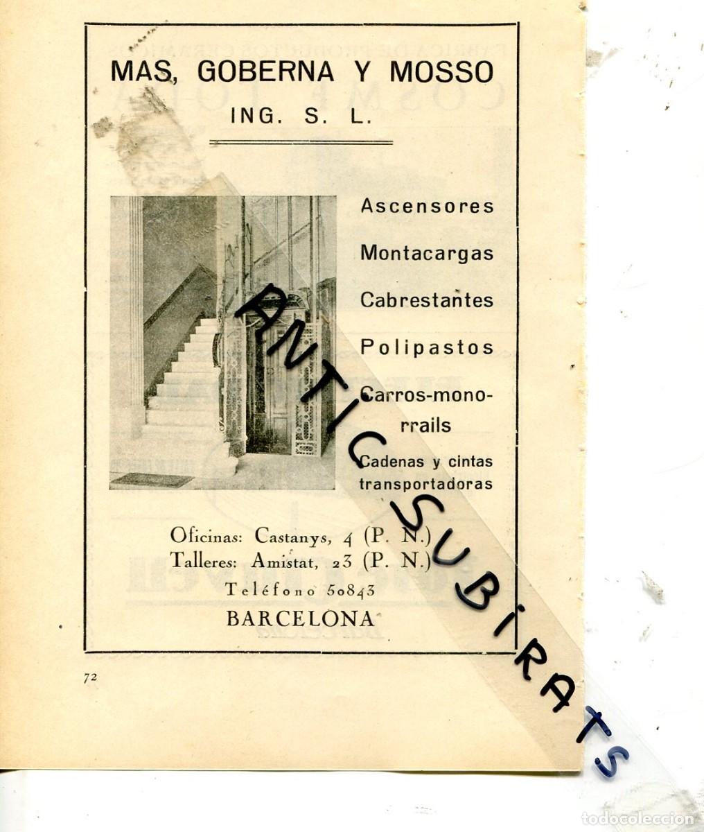 Coleccionismo de Revistas y Peri&oacute;dicos: RECORTE DE PRENSA A&Ntilde;O 1929 MAS GOBERNA Y MOSSO ASCENSORES