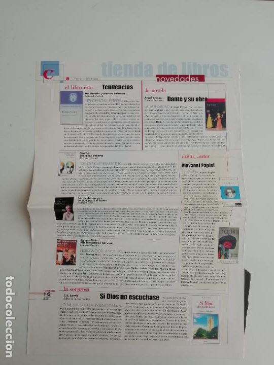 Coleccionismo de Revistas y Peri&oacute;dicos: Recorte Rese&ntilde;as Crespo Papini Cicer&oacute;n Matathi Salzman Aranguren Moix Lewis Calib&aacute;n 2001 Literatura