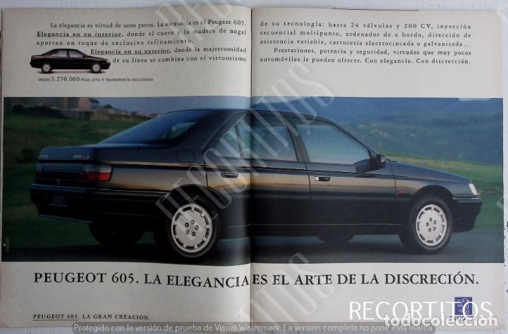 Coleccionismo de Revistas y Peri&oacute;dicos: PEUGEOT 605 ANUNCIO PUBLICIDAD