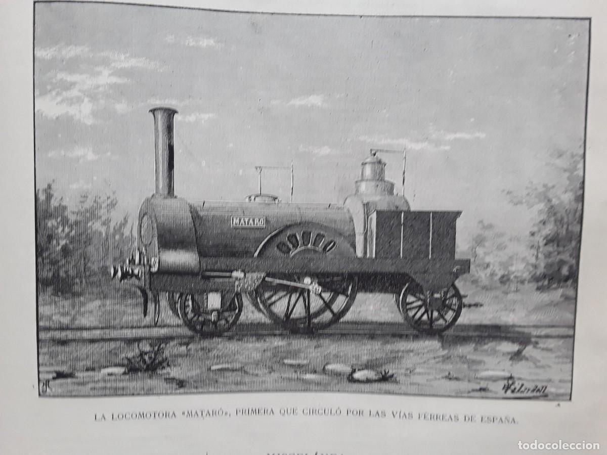 Coleccionismo de revistas y peri&oacute;dicos: LA LOCOMOTORA MATARO PRIMERA QUE CIRCULO POR LAS VIAS FERREAS EN ESPA&Ntilde;A REVISTA A&Ntilde;O 1891