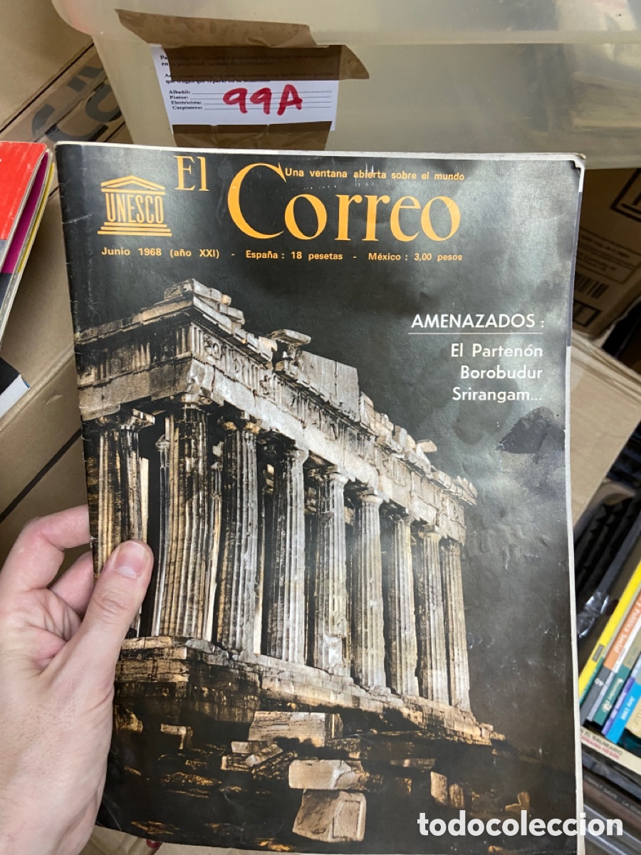 Coleccionismo de revistas y peri&oacute;dicos: 99A revista El Correo Unesco. Junio 1968. AMENAZADOS El Parten&oacute;n Borobudur Srirangam