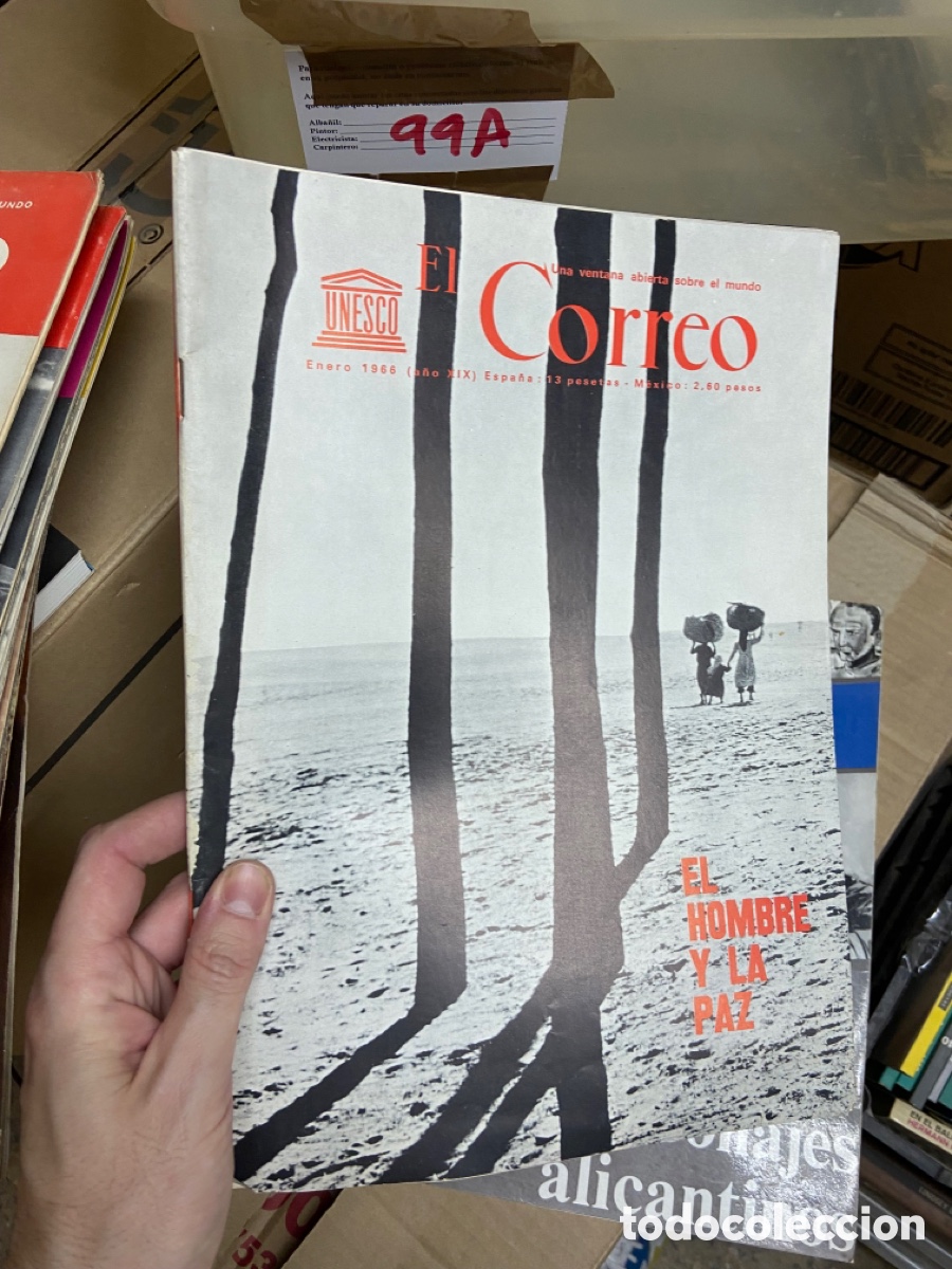 Collezionismo di Riviste e Giornali: 99A revista El Correo Unesco. Enero 1966. El hombre y la paz