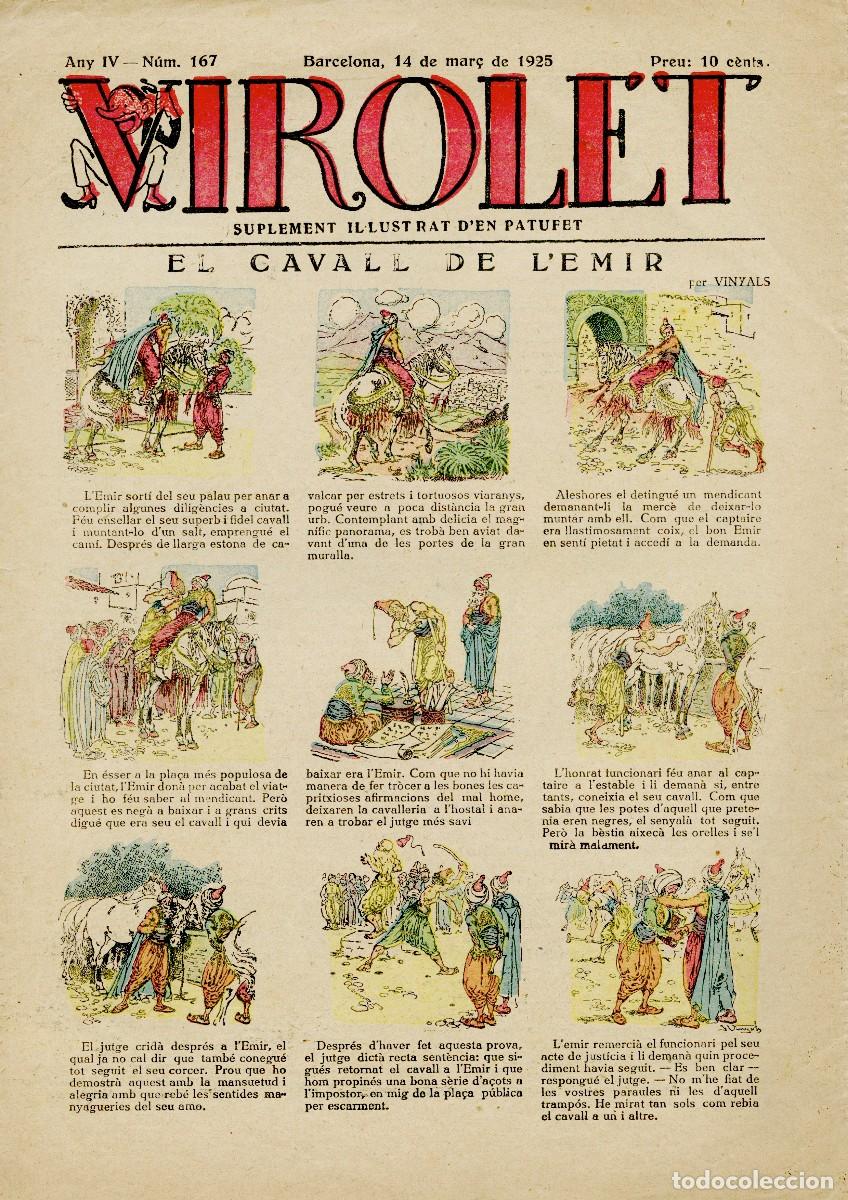 Coleccionismo de Revistas y Peri&oacute;dicos: VIROLET, SUPLEMENT IL-LUSTRAT D'EN PATUFET - N&ordm; 167 - 14 DE MAR&Ccedil; DE 1925