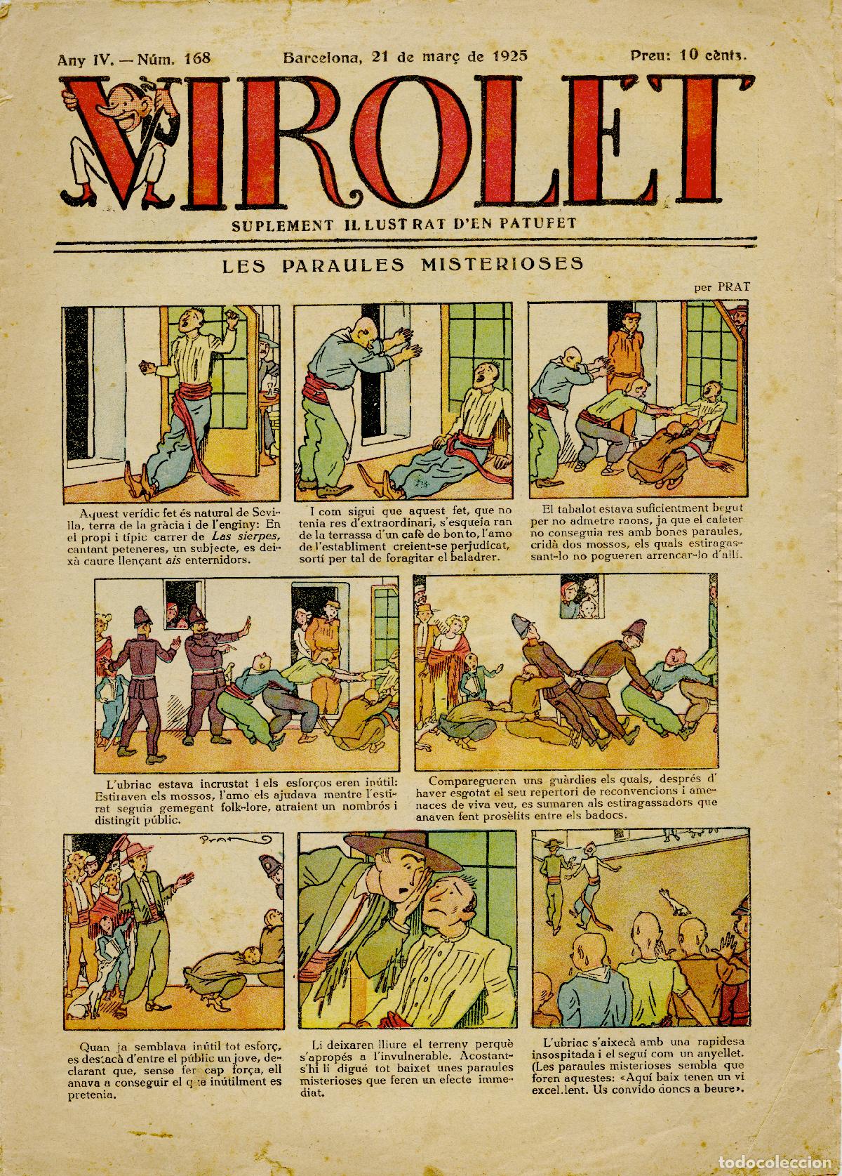 Coleccionismo de Revistas y Peri&oacute;dicos: VIROLET, SUPLEMENT IL-LUSTRAT D'EN PATUFET - N&ordm; 168 - 21 DE MAR&Ccedil; DE 1925